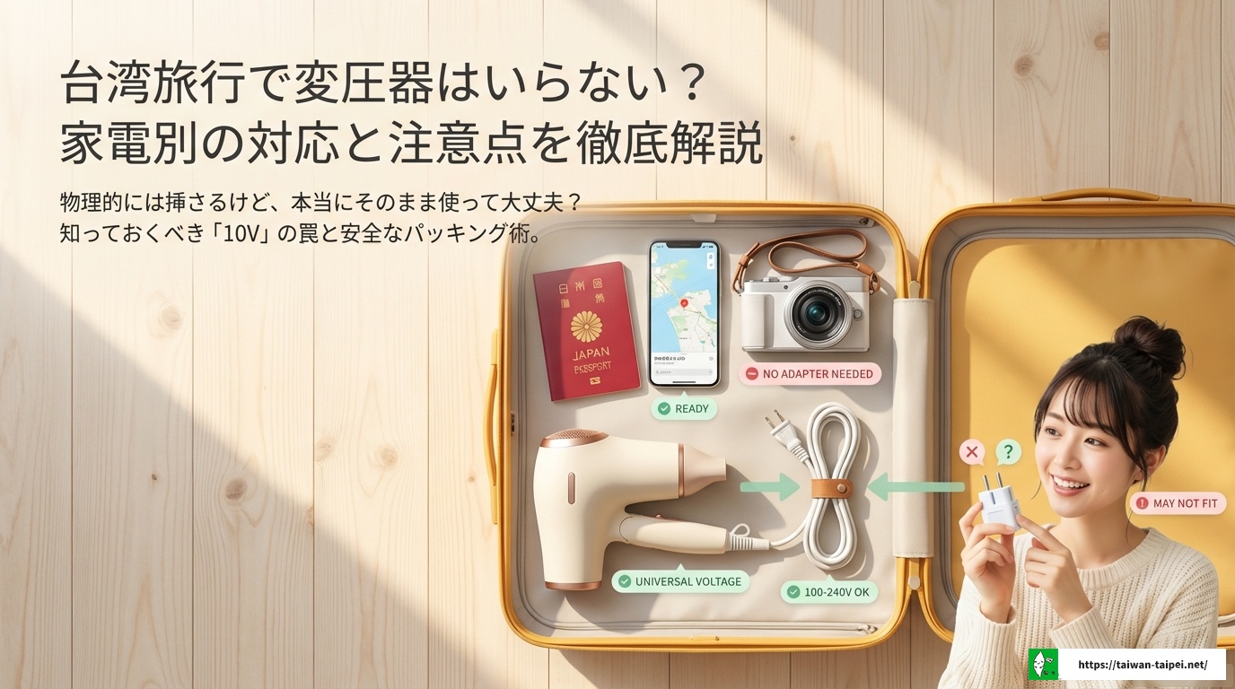 台湾旅行で変圧器はいらない？家電別の対応と注意点を徹底解説