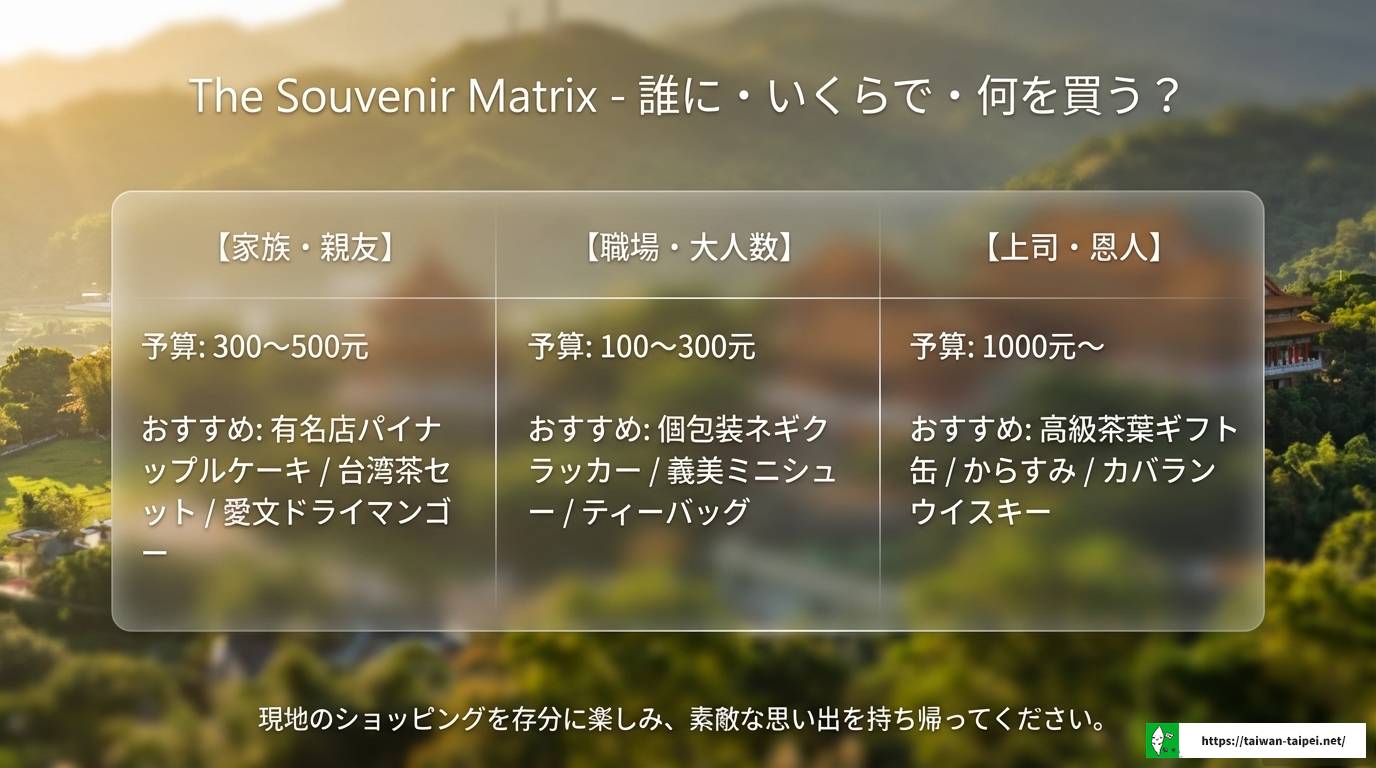 台湾へのお土産で喜ばれる!おすすめ人気アイテム完全ガイド