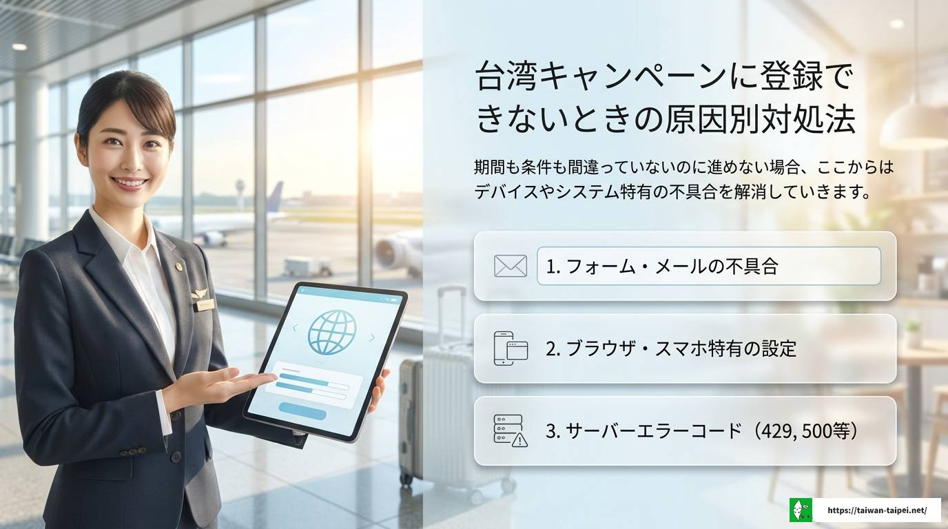 台湾キャンペーン登録できない原因と対処法を徹底解説